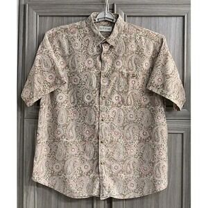 Orvis Mens XL SS Button Up Shirt Paisley Design Causal